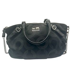 Coach Black Madison Satchel with Unbranded Chain Detail | Good Used Condition